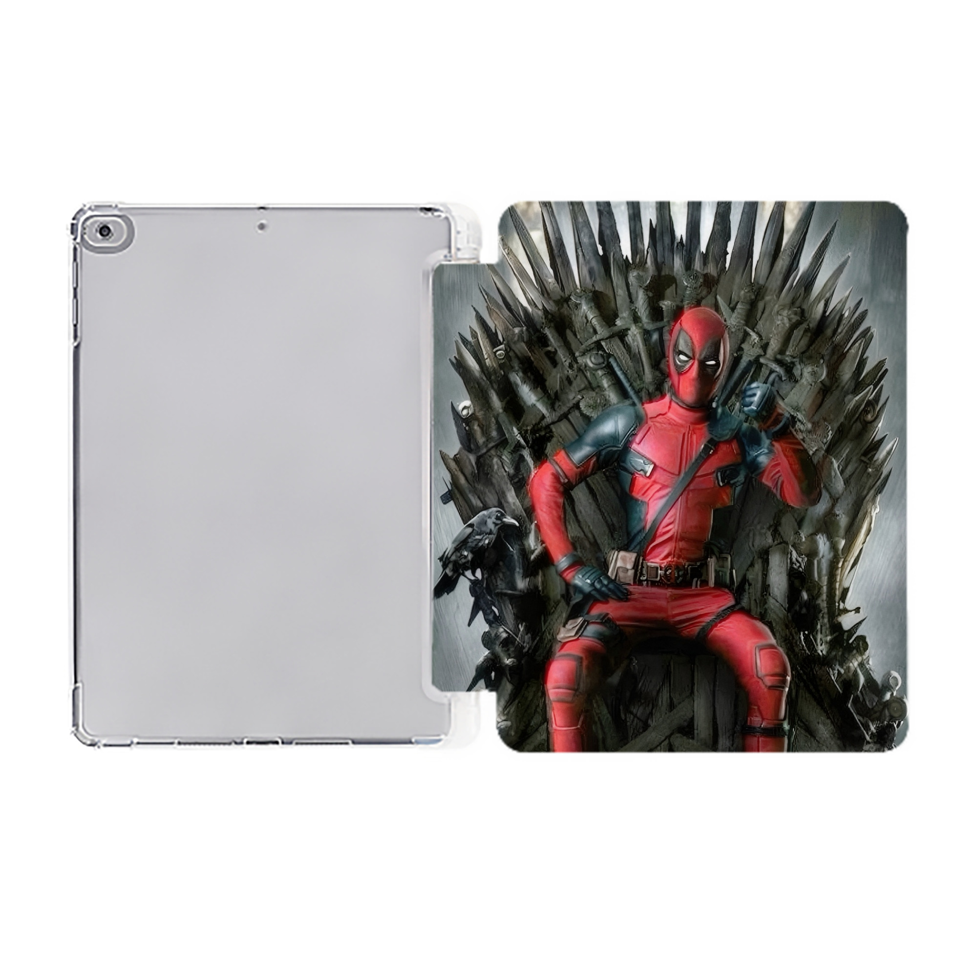 （画像用） Deadpool デッドプール IPad ケース ペン収納付き 三つ折りスタンド PUレザー×シリコン 対応機種9.5/10.5/10.9インチ